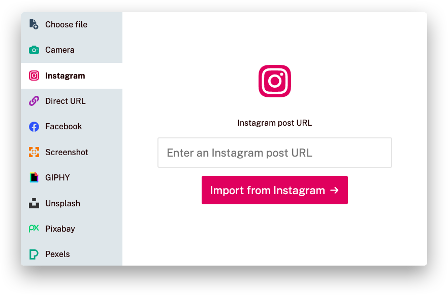 Import Image From Instagram Uppload